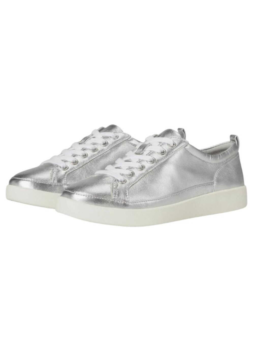 NWOT Vionic Winny Silver Leather Sneakers 8.5 Wide